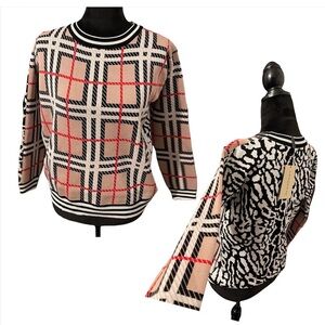 Plaid Pattern Women's Sweater